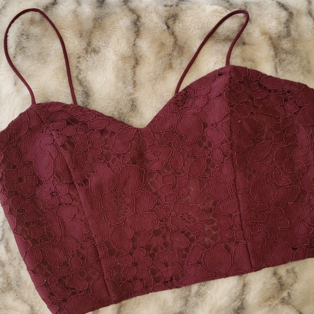 Maroon Lace Bralet